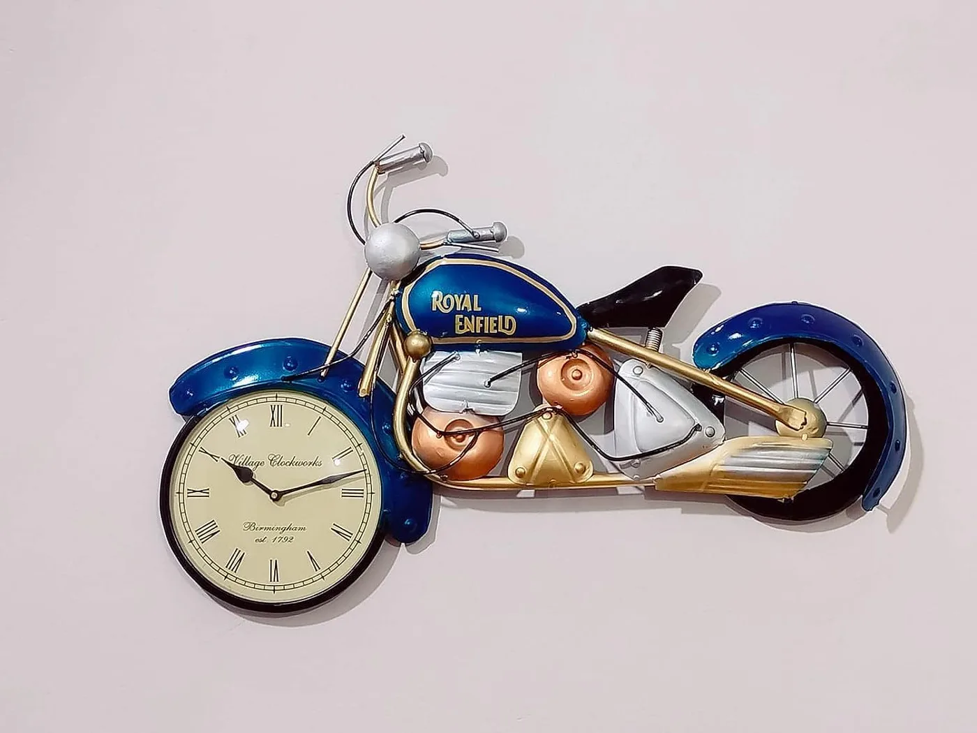 Motorcycle Wall Clock — 27 × 17 in