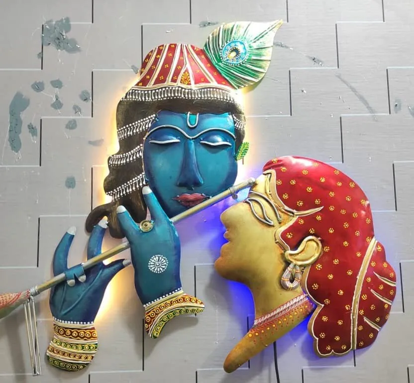 Radha Krishna Portrait Wall Art — 32 in
