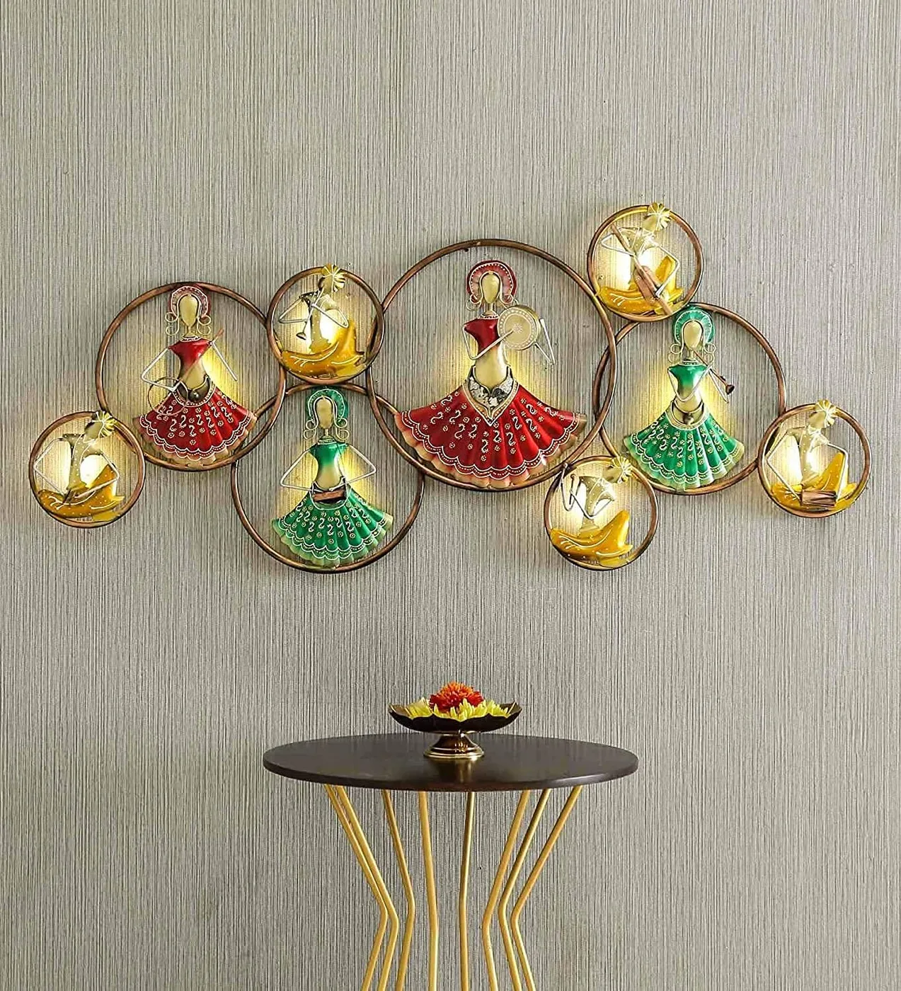 Musician Doll Wall Art, Multicolour · Circle Musician Dolls Wall Art